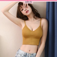 ÓHΛΥÓ Fitness Bra Women High Impact Push Up Gym Yoga Bra Bottoming Tube Top Anti-lighting Gathered