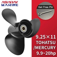 9.25*11 Outboard Propeller for Tohatsu Mercury 9.9hp 15hp 20hp Boat, Aluminum Alloy Screw, 3 Blade, 