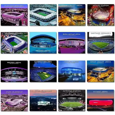 Football Stadium Pictures Allianz Arena Santiago De Bernabeu Posters Canvas Painting and Prints Wall