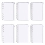 24PCS Binder Pockets 6 Holes Budget Cash Envelopes For Budgeting, Clear Zipper Folders Planner Inser