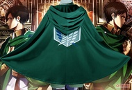 ผ่าพิภพไททัน การ์ตูนอะนิเมะเสื้อคลุมคอสเพลย์แต่งกายผู้ชาย สีเขียวเสื้อคลุมไททัน เครื่องแต่งกายคอสเพล