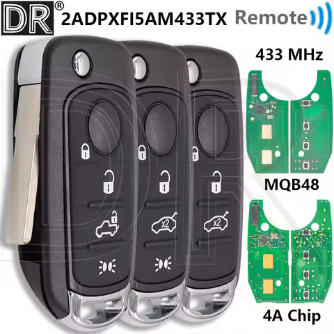 Great 2ADPXFI5AM433TX MQB48/4A Chip 433MHz SIP22 Flip Car Remote Control Key For Fiat 500X Egea Tipo
