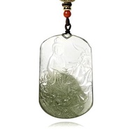 【正佳珠寶】綠幽靈 頂級半盆抹茶幽靈 乘龍觀音 42.9g 綠幽靈