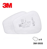 3M 6000 Series Half Facepiece Respirator Mask Particulate Vapor Multi Gas Cartridge Filter 6200 6057