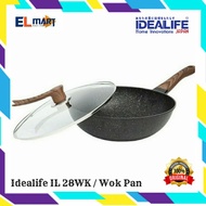 Idealife Wok Pan Marble 28cm IL 28WK Induction Frying Pan