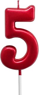 NEWCANDLE Red Birthday Candles 5 Candle 5th Five Years Cake Bady Roman Numberal Cool Number Candle N