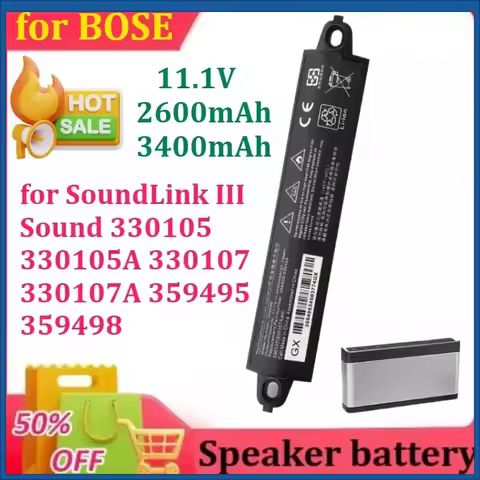 New 11.1V 2600mAh/3400mAh Replacement Battery for BOSE SoundLink III Sound 330105 330105A 330107 330