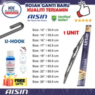 1 Batang Genuine Aisin Wiper Blade All Size 12" 14" 16" 17" 18" 19" 20" 21" 22" 24" 26" 28" Depan Be