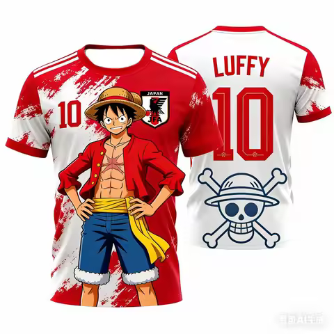 2026 Summer Japan One Piece Luffy Football Jersey Men T-shirt Football Special Jersey Adult Men's Qu