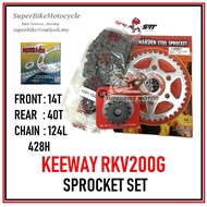 KEEWAY RKV200G Sprocket Kit Set - 428H Harden Steel Heavy Duty Sprocket