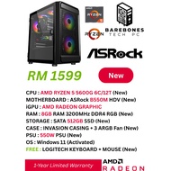 AMD RYZEN 5 5600G|B550M|8GB RAM|512GB SSD|Win11 Budget Office | Workstation | Gaming | Editing Deskt