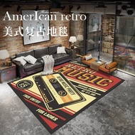 American Retro Floor Mat Street Wear Industrial Style Carpet Living Room Sofa Blanket Bedroom Bedsid