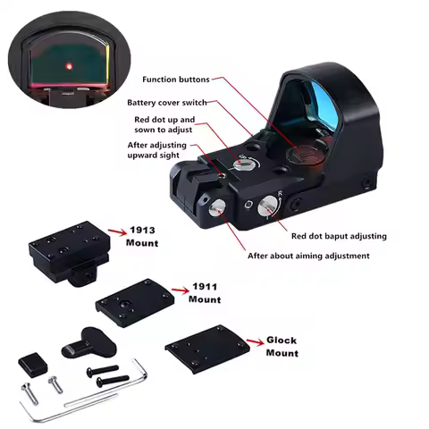 LP DP-PRO Airsoft KSC KWA Glock M1911 Picatinny Rail Mount Reflex Red Dot Sight Tactical Rifle Riser