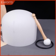 YINGRAN3 ชามคริสตัลสำหรับร้องเพลง8นิ้ว432Hz สำหรับฝึกโยคะชามคริสตัลธิเบตมีเครื่องช่วยบำบัดเสียง