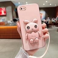 Plating Cute Rabbit Holder for Oppo F1S Oppo F11 Oppo F11pro Oppo F9/F9 PRO Oppo k3 Oppo F7 Oppo F5 straight edge mobile phone case