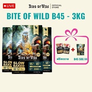 LIVE Bite Of Wild B45 แพ็ค 3 กก อาหารแมวอบช้า ทูน่าแมว Kibbles 45% เนื้อสูง Grain-ฟรี ลูกแมวที่เหมาะ