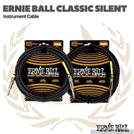 Ernie Ball Classic Straight to Straight Instrument Cable Plug - Noiseless Bass Guitar Jack Cable