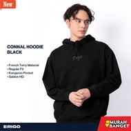 hoodie pria recomended shopee Erigo Hoodie Connal Black Unisex