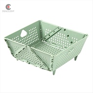 Plastic  Colander - Foldable Drain Basket with Resting Feet - Kitchen Food Strainer - Space-Saving  