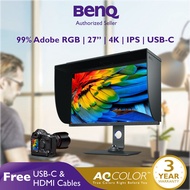 BenQ SW271C 27 inch 4K UHD HDR 99% Adobe RGB USB-C Color Management Photographer Monitor Best for Photo Editing