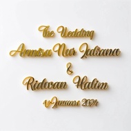Custom Name Acrylic Mirror Gold Cutting Letter Mirror Gold Chipboard PRICE 4 WORDS Acrylic Decoratio