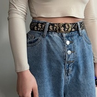Dior Oblique Jacquard belt CD中古藍色提花皮帶腰帶 美品