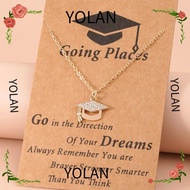 YOLANDAGOODS1 Pendant Necklace, Alloy Band drill Clavicle Chain, Gifts Graduation Card Graduation Cap Graduation Jewelry Students