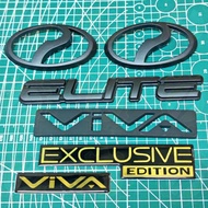 🌟WITH TAPE & ORIGINAL SIZE🌟 PERODUA VIVA ELITE & STANDARD MATTBLACK LOGO / BADGE / EMBLEM
