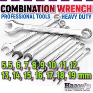 HEAVY DUTY COMBINATION WRENCH 5.5,  6, 7, 8, 9, 10, 11, 12, 13, 14, 15, 16, 17, 18, 19 mm - x DOUBLE