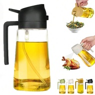 1/3pcs Plastic Oil Sprayer 2-In-1, 15.8oz Olive Oil Dispenser With Mist Spray And Drizzle Function, 