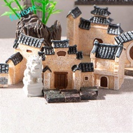 FUSIONEDGE Mini Resin House, Resin Chinese Style Mini Old City Gate, Ancient Building House Models D