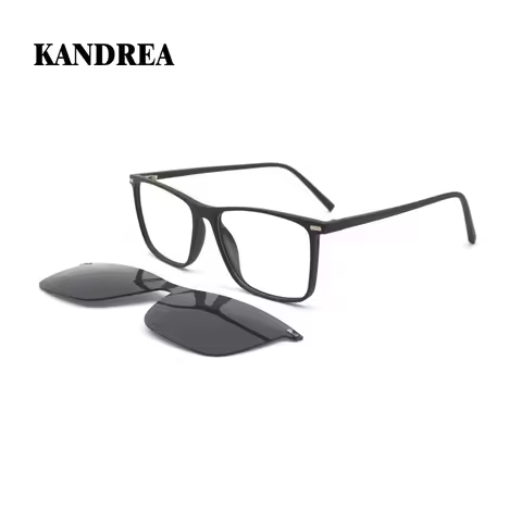 KANDREA Vintage 2 In 1 Sunglasses Magnet Polarized Clip Glasses Frame Men Women Retro TR90 Eyewear S