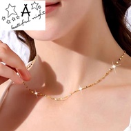 Philippines Ready Stock 100% Original pure Ang 18K Saudi gold pawnable necklace for women Saudi gold lip chain clavicle necklace fashion for women pawnable jewelries nasasangla sale legit