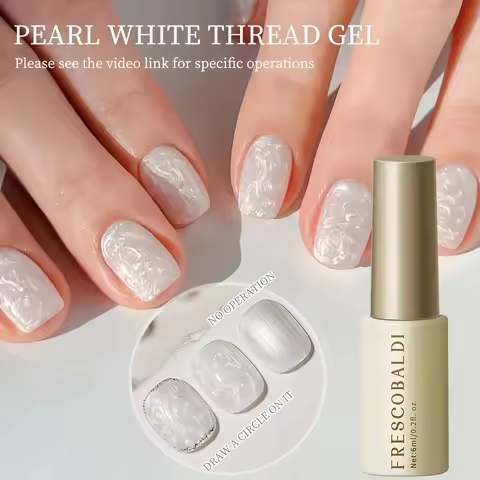 1pcs The new mother-of-pearl thread satin glue is popular pearlescent whitetexture fine glitter shel