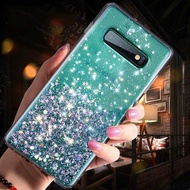 Samsung Note 10 Lite Cases Silver Foil Star Bling Glitter Back Phone Cover For Samsung Galaxy Note 8 9 10 Pro 20 S20 Ultra Plus Casing Soft TPU Case