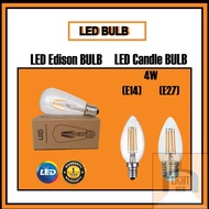 LED 4W C35 Candle light Bulb E14/E27 (Daylight/ Warm White) / ST64 Edison Bulb 4W E27 (Warm White) / Mentol Lampu Candle