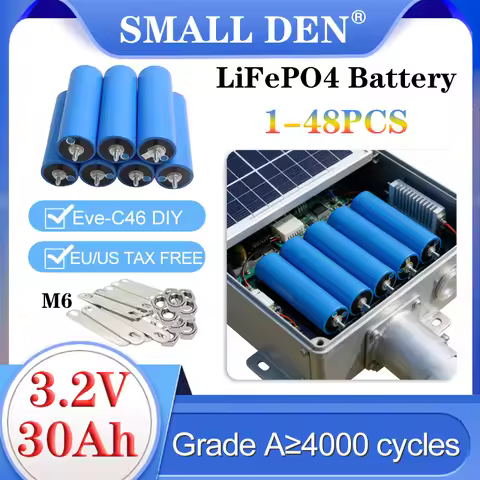 1-48PCS Eve-Grade A C46 3.2V 30Ah LiFePO4 Rechargeable Battery 6C High rate DIY12v 24v 48v E-boat sc