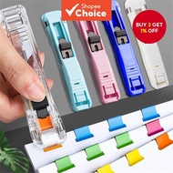 Transparent Pusher Seamless Stapler Learning Office Binding Stationery Exam Paper Decoration Clip