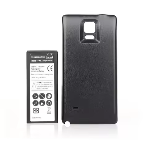 1x 6800mAh EB-BN910BBE Extended Battery + Back Case For Samsung Galaxy Note 4 N910F N910H N910S N910