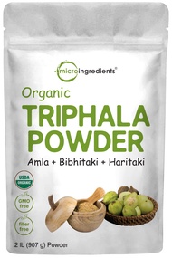 Micro Ingredients Organic Triphala Powder, 2 Pounds (Amla + Haritaki + Bibhitaki) | India Origin, He
