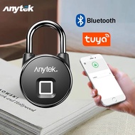 【ลายนิ้วมือล็อคอัจฉริยะ】Anytek P22+Tuya Fingerprint Padlock Outdoor IP65 Waterproof Smart Door Lock Bicyle Security Locks Keyless USB Charging APP Unlock P22