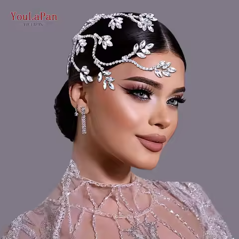 YouLaPan Fashion Bride Hair Pieces Bling Rhinestone Wedding Headband Hair Accessories Women Banquet 