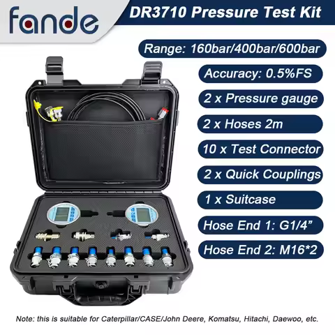 600bar and 400bar Hydraulic Pressure Gauge Kit Accuracy 0.5%FS for Excavator Construction Machinery 