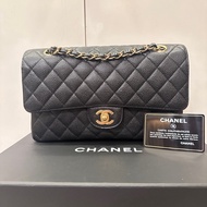 （已售出）香奈兒 Chanel CF25 Classic Flap 荔枝牛 黑金 95成新 大全套