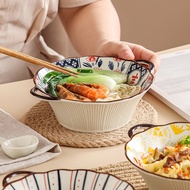 Ceramic Bowl Ceramic Plate Ceramic Cup Japanese Style Double Ear Bowl Irregular Soup Bowl Salad Nood