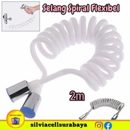 Selang Spiral Shower Mandi Toilet Bidet Fleksibel Spring Hose Spiral 2 Meter