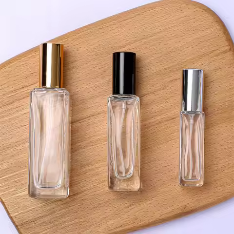 5/10pcs Square Perfume Bottle 3ml 5ml 10ml 20ml 30ml Glass Spray Bottle Empty Clear Portable Cosmeti