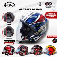 HELMET ARC RITZ DESIGN Helmet ARC RITZ Bercorak Colour ( Helmet ARC RITZ Sirim Approved ) - Size L &
