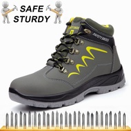 SAFE STURDY Safety Shoes Safety Boots Safty Shoes For Men Sport Jogger Safety Shoes Men'S High-Cut Smash-Proof Puncture Wear-Resistant Waterproof Welder Shoes Winter Plus Velvet Steel Toe Work Safety Boots Site Protective Shoes