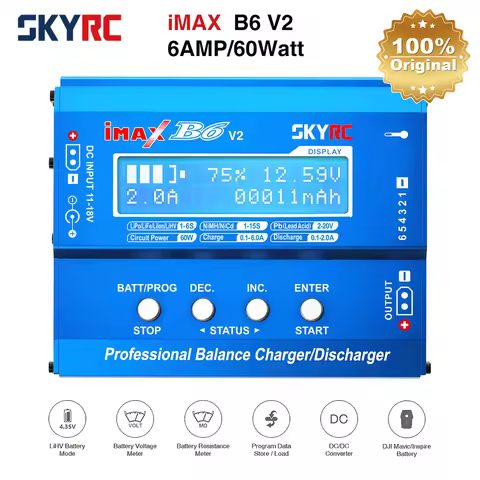 SKYRC IMAX B6 V2 6A 60W Balance Charger Discharger For NiMH NiCD LiHV NiCd Li-ion Battery Charger fo